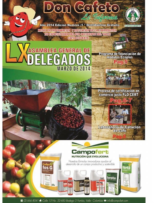 Portada del periódico Don Cafeto, edición 1